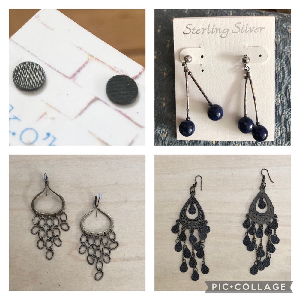 4 pairs of earrings sold as a bundle (one).